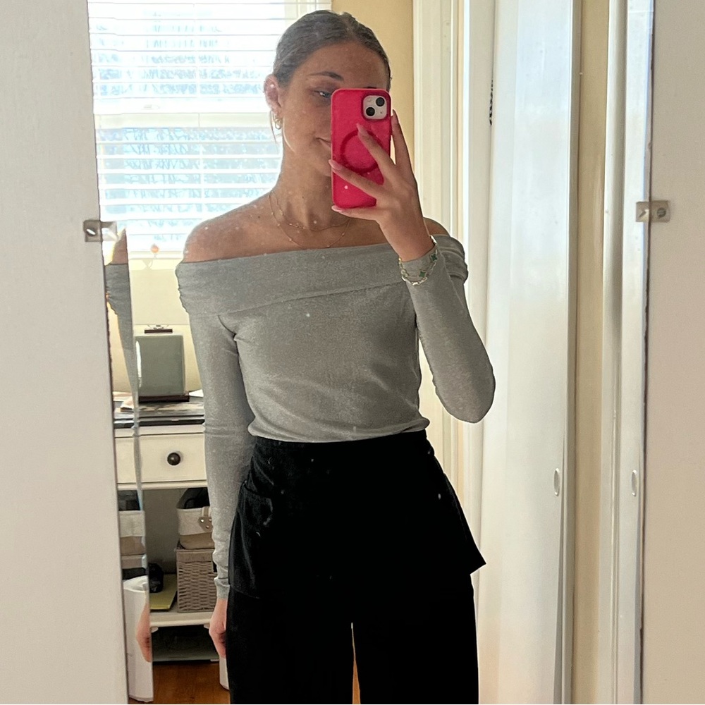 Shimmer off the shoulder top